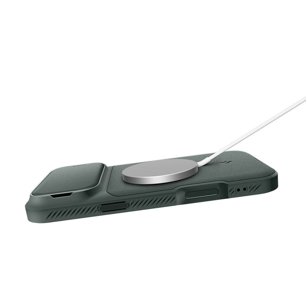 Spigen Optik Armor MagSafe Dėklas, skirtas iPhone 17 Pro Max - žalias