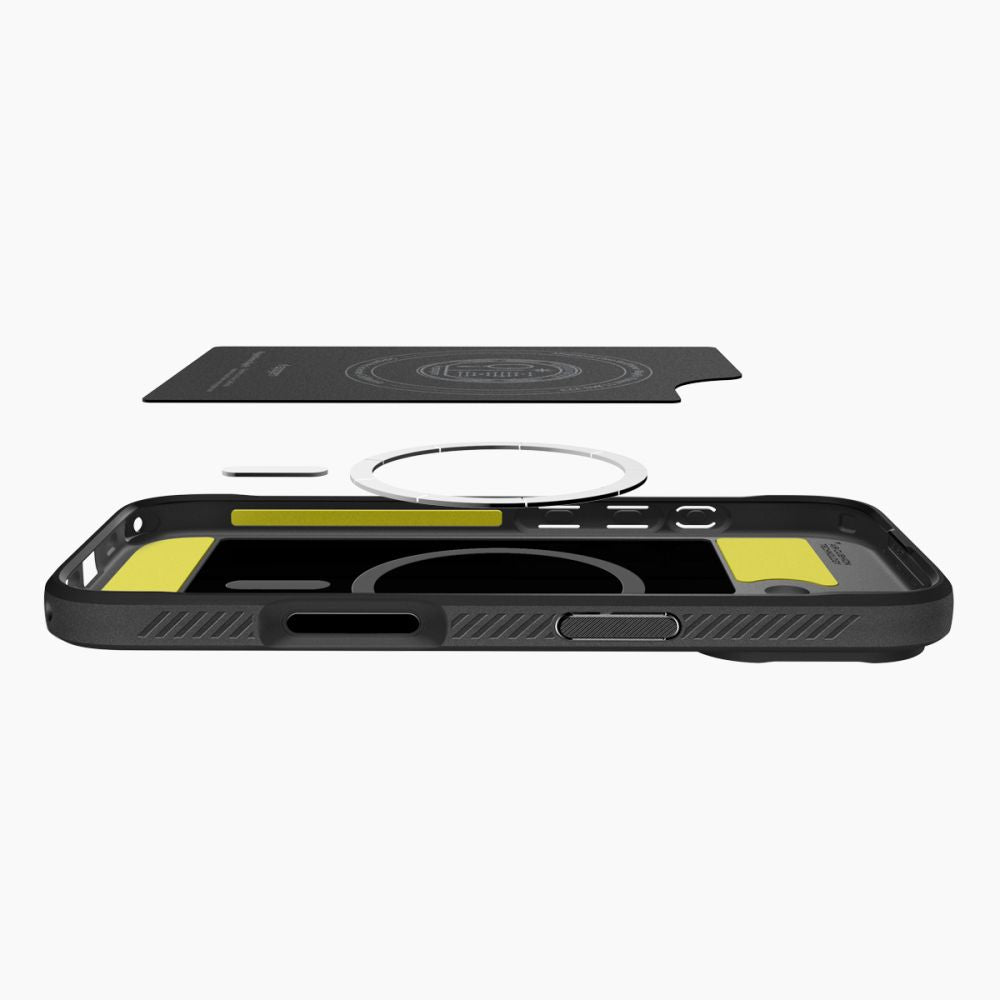 Spigen Rugged Armor MagSafe dėklas iPhone 17 – matinis juodas