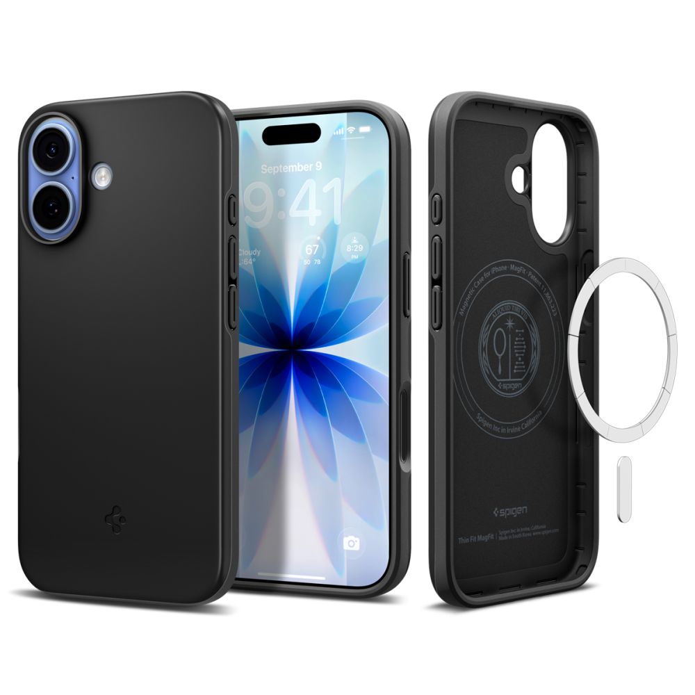 Spigen Thin Fit MagSafe dėklas iPhone 17 – juodas