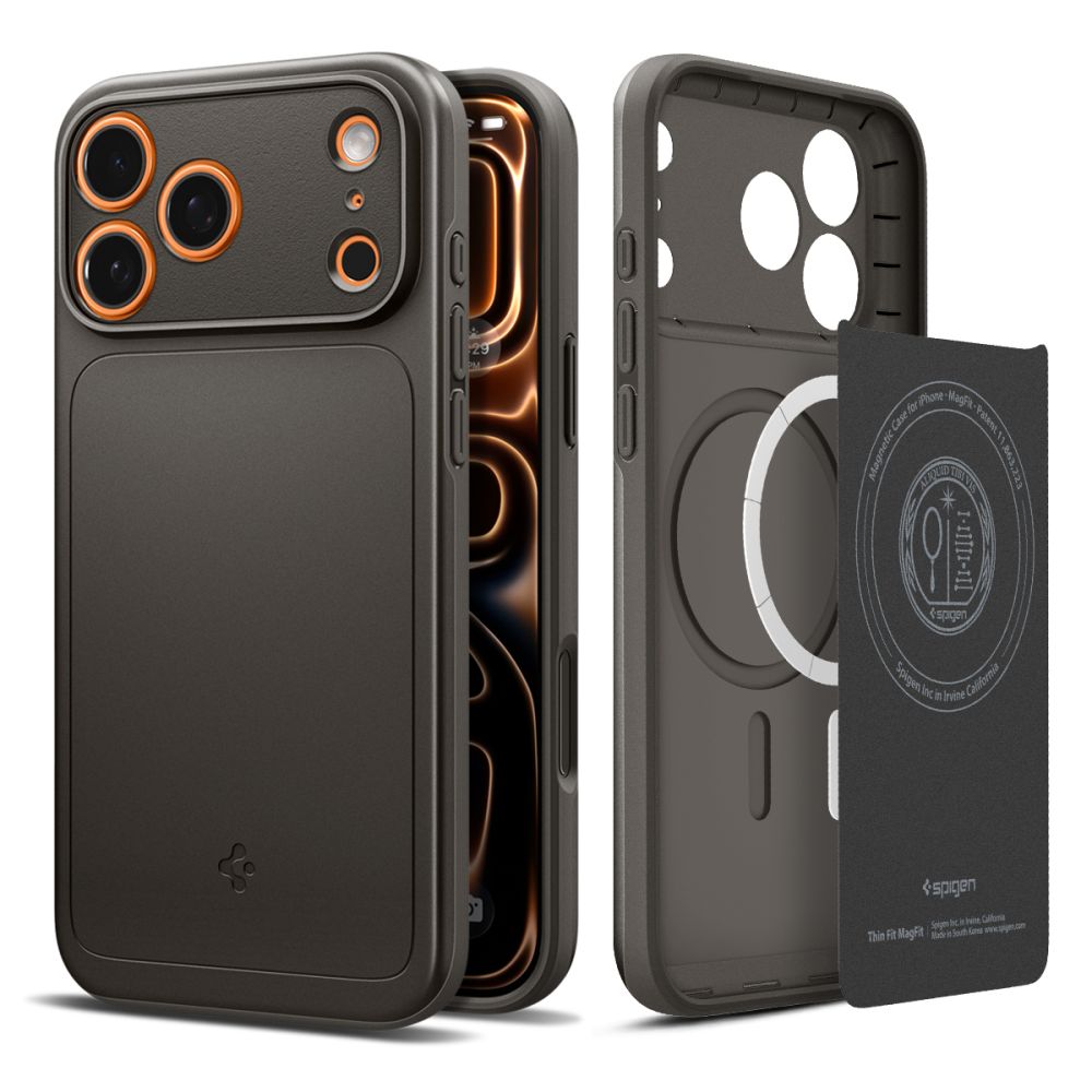 Spigen Thin Fit MagSafe dėklas iPhone 17 Pro Max – pilkas