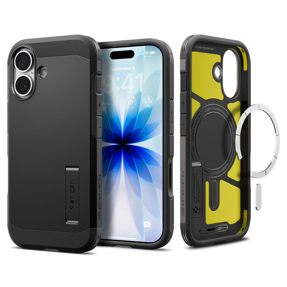 Spigen Tough Armor T MagSafe dėklas iPhone 17 – juodas