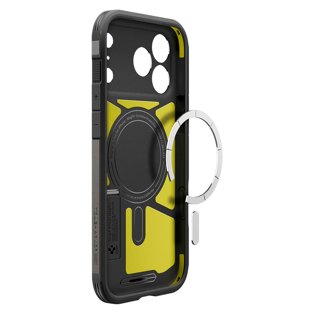 Spigen Tough Armor "T" MagSafe dėklas iPhone 17 Pro – pilkas