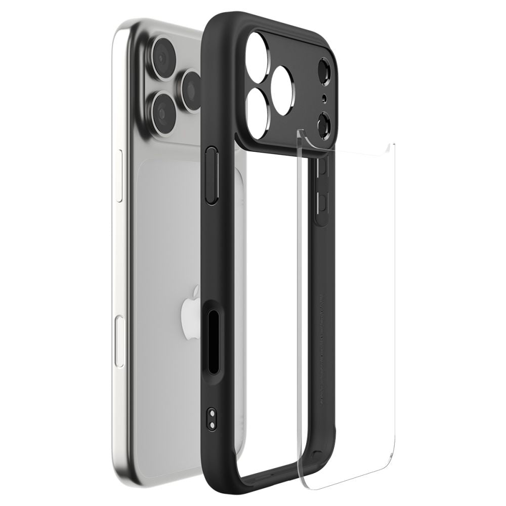 Spigen Ultra Hybrid dėklas iPhone 17 Pro – matinis juodas