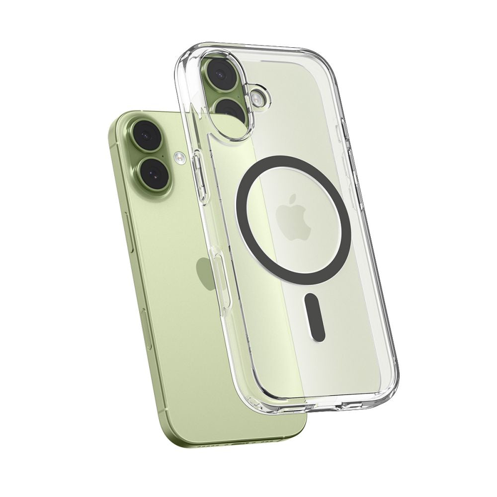Spigen Ultra Hybrid MagSafe dėklas iPhone 17 – skaidrus pilkas