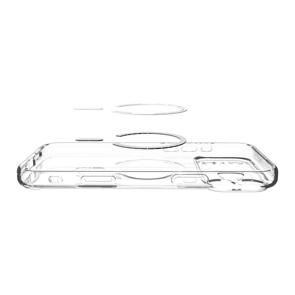 Spigen MagSafe dėklas iPhone 17 Pro – skaidrus pilkas