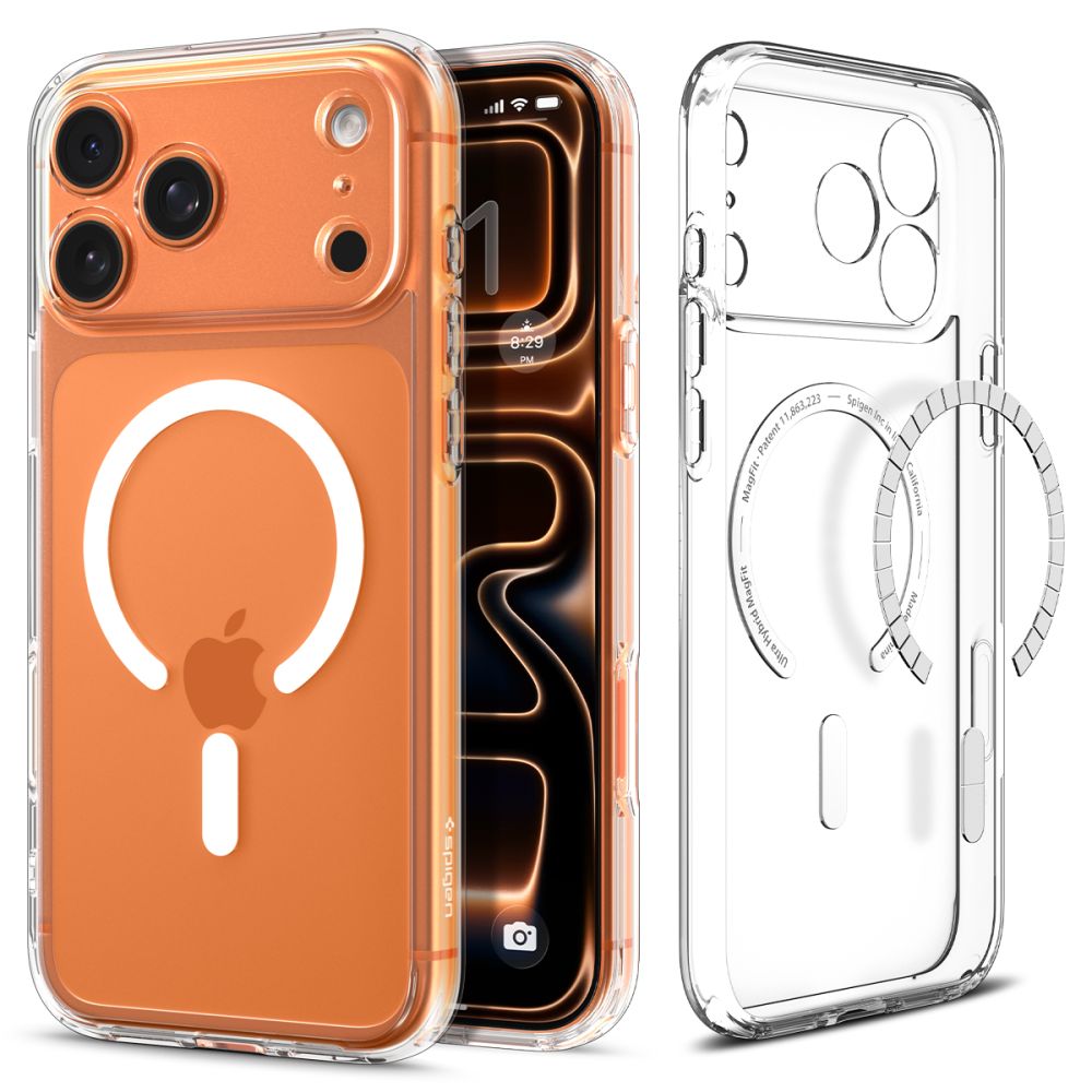 Spigen Ultra Hybrid MagSafe Dėklas, skirtas iPhone 17 Pro - Clear and White
