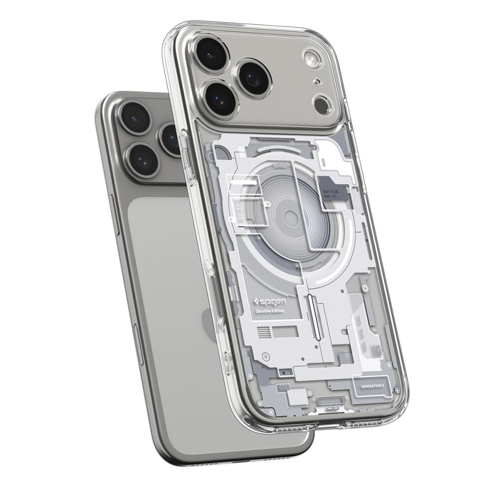Spigen Ultra Hybrid MagSafe dėklas iPhone 17 Pro Zero One – baltas