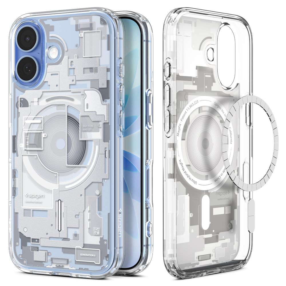 Spigen Ultra Hybrid MagSafe dėklas iPhone 17 Zero One – baltas