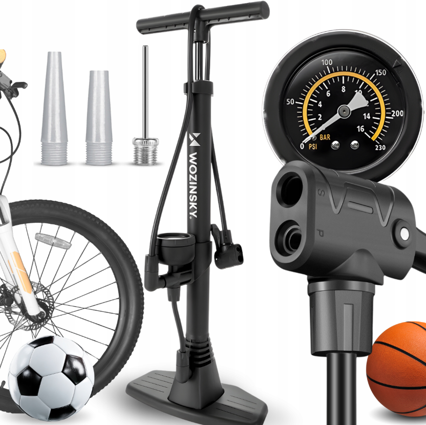 Wozinsky WPR-02 Grindinio dviračio pompa - Juoda -- Bicycle Pumps