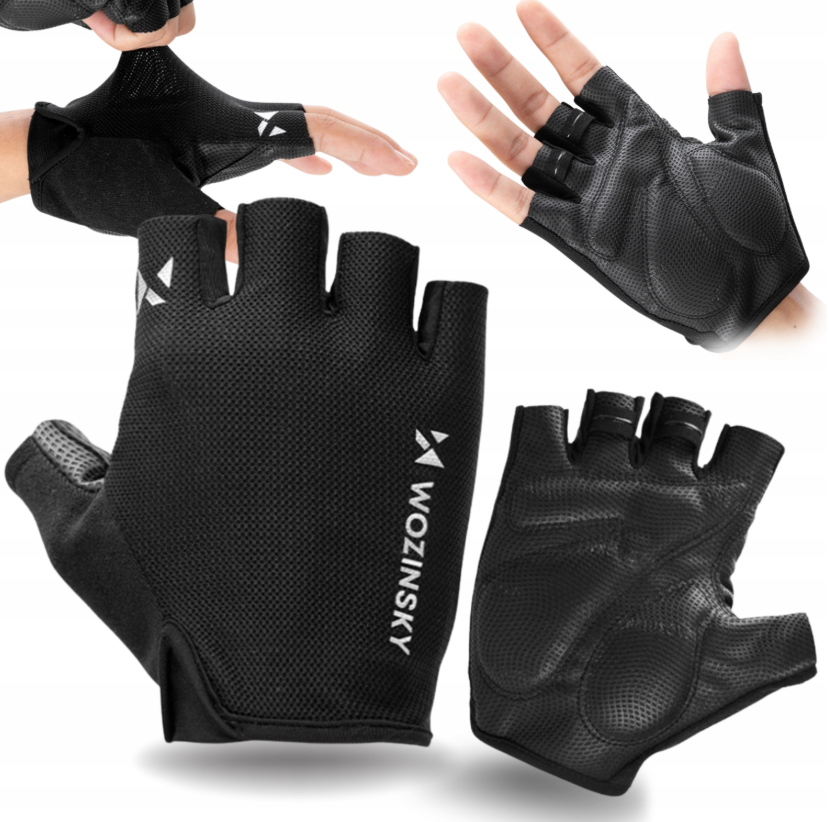 Wozinsky WRR-01L dviračio pirštinės dydis L - juodos -- Bicycle Gloves