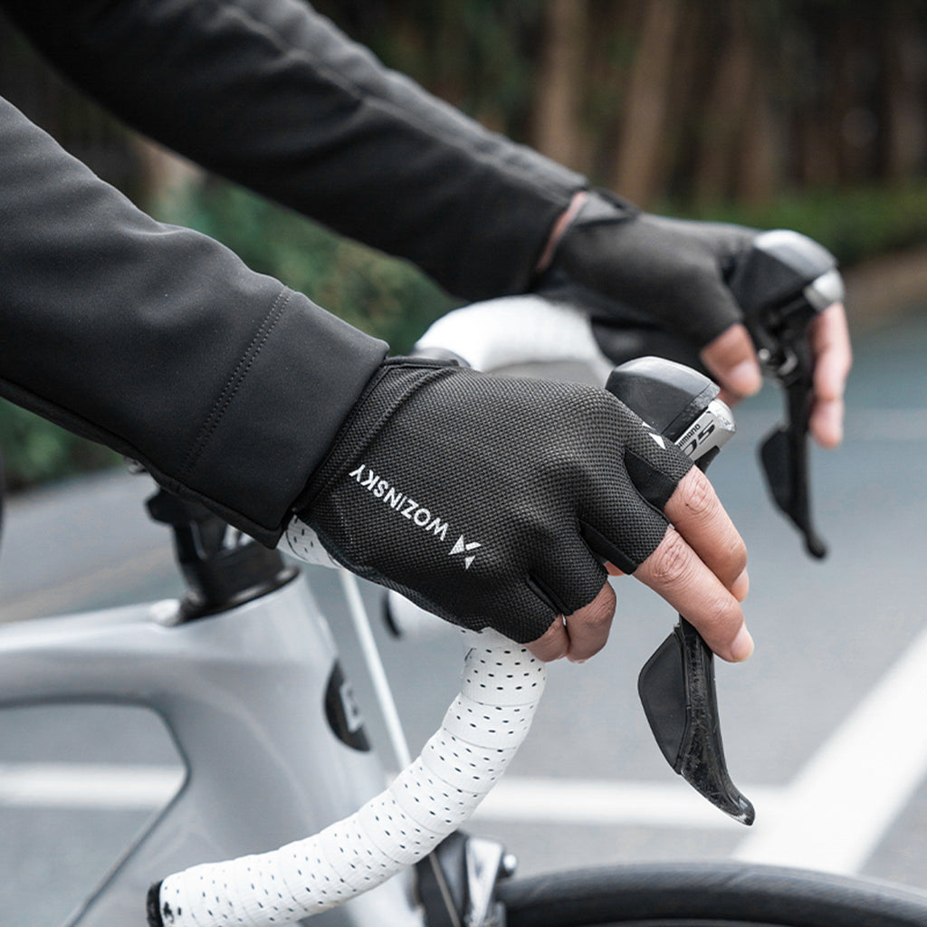 Wozinsky WRR-01L dviračio pirštinės dydis L - juodos -- Bicycle Gloves