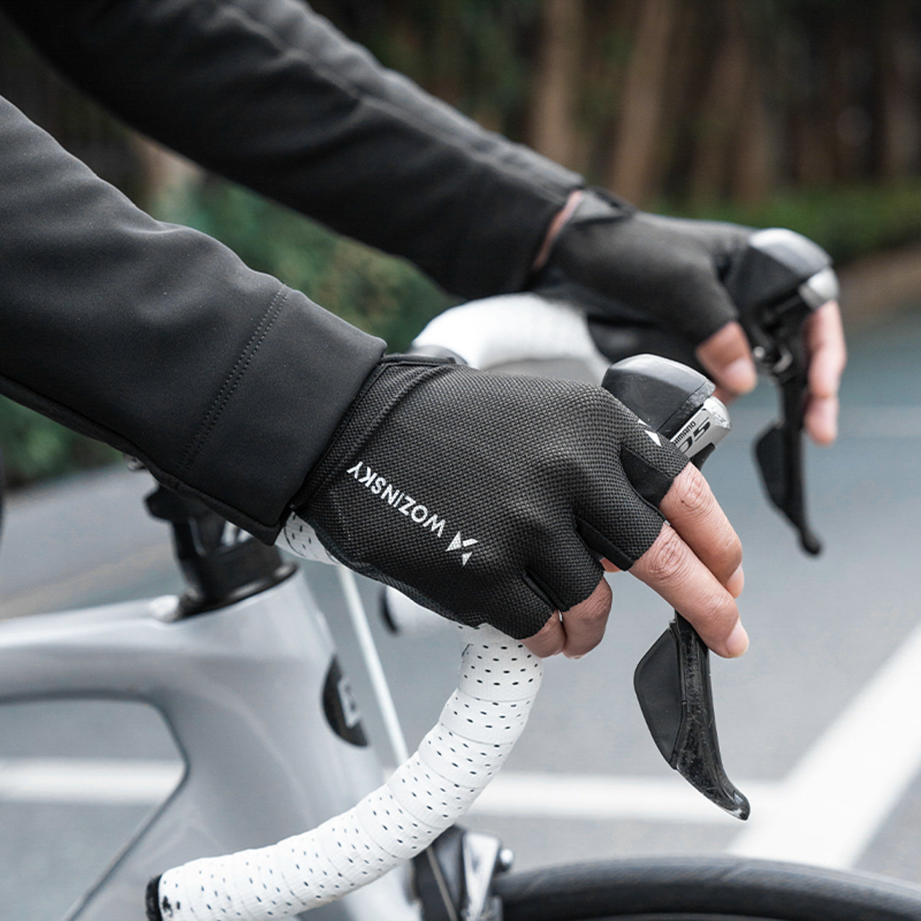 Wozinsky WRR-01L dviračio pirštinės dydis L - juodos -- Bicycle Gloves