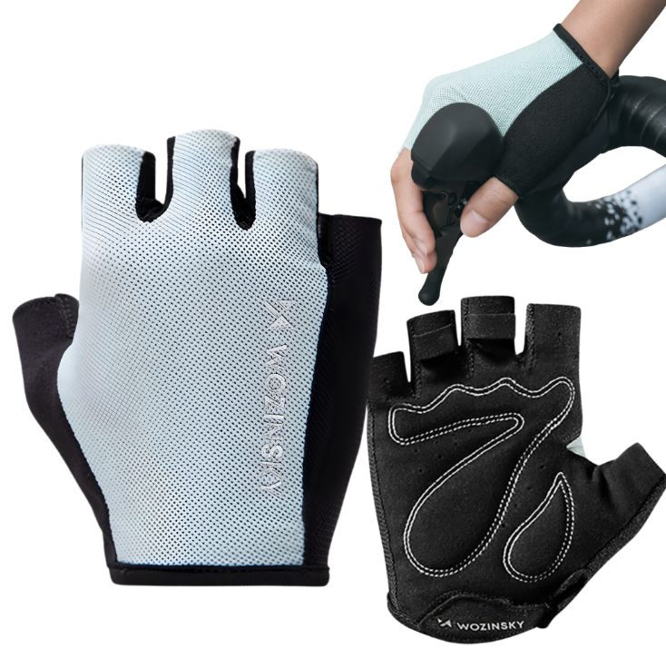 Wozinsky WRR-02M dviračio pirštinės dydis M - pilkos -- Bicycle Gloves