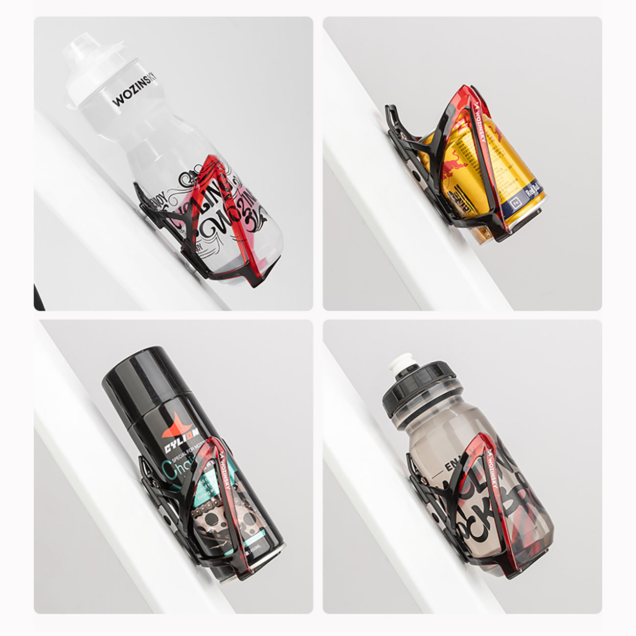Wozinsky WUR-01BR Dviračio butelio laikiklis krepšelis - juodas ir raudonas -- Bicycle Bottle Cages
