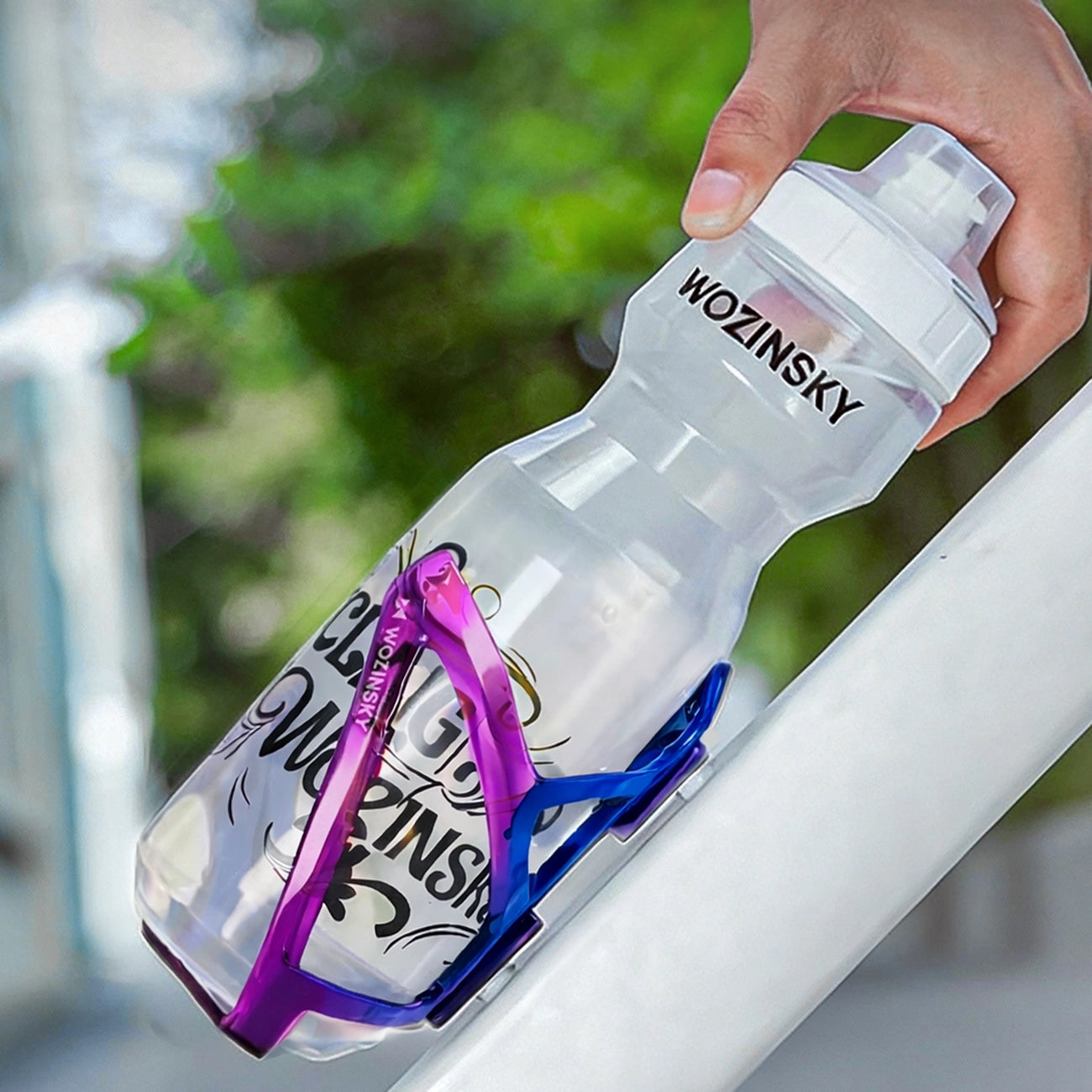 Wozinsky WUR-01BP Dviračio butelio laikiklis krepšelis - mėlynas ir violetinis -- Bicycle Bottle Cages