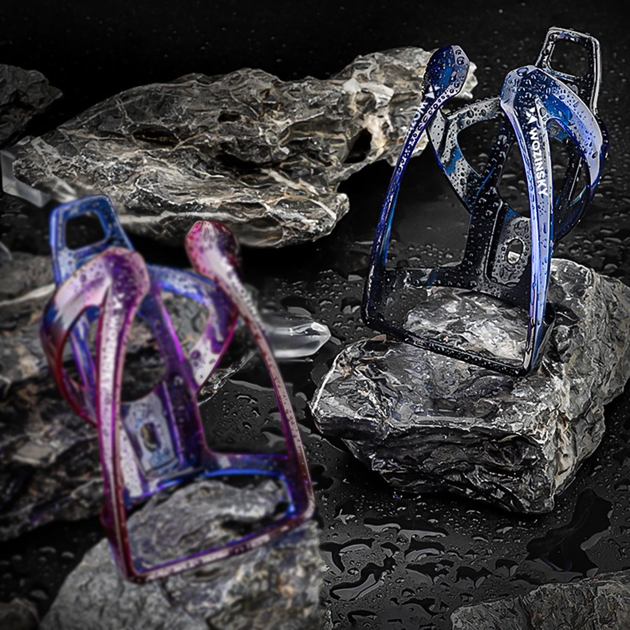 Wozinsky WUR-01BB Dviračio butelio laikiklis krepšelis - juodas ir mėlynas -- Bicycle Bottle Cages
