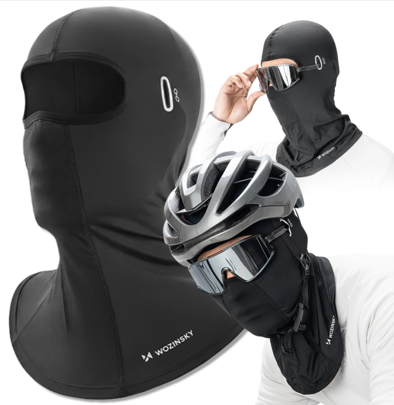 Wozinsky WKM-02B Balaclava veido kaukė motociklams ir dviračiams su akinių skylėmis - Juoda -- Cycling Eyewear