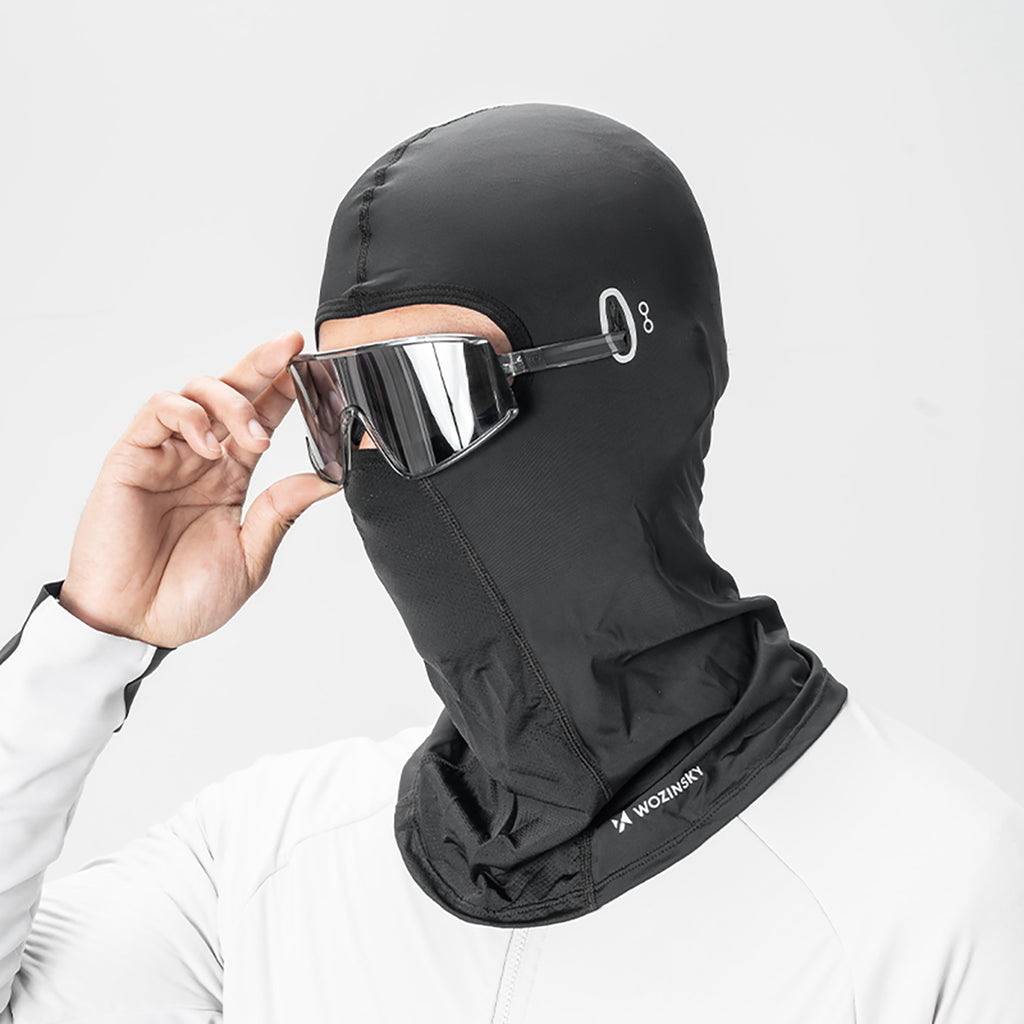 Wozinsky WKM-02B Balaclava veido kaukė motociklams ir dviračiams su akinių skylėmis - Juoda -- Cycling Eyewear