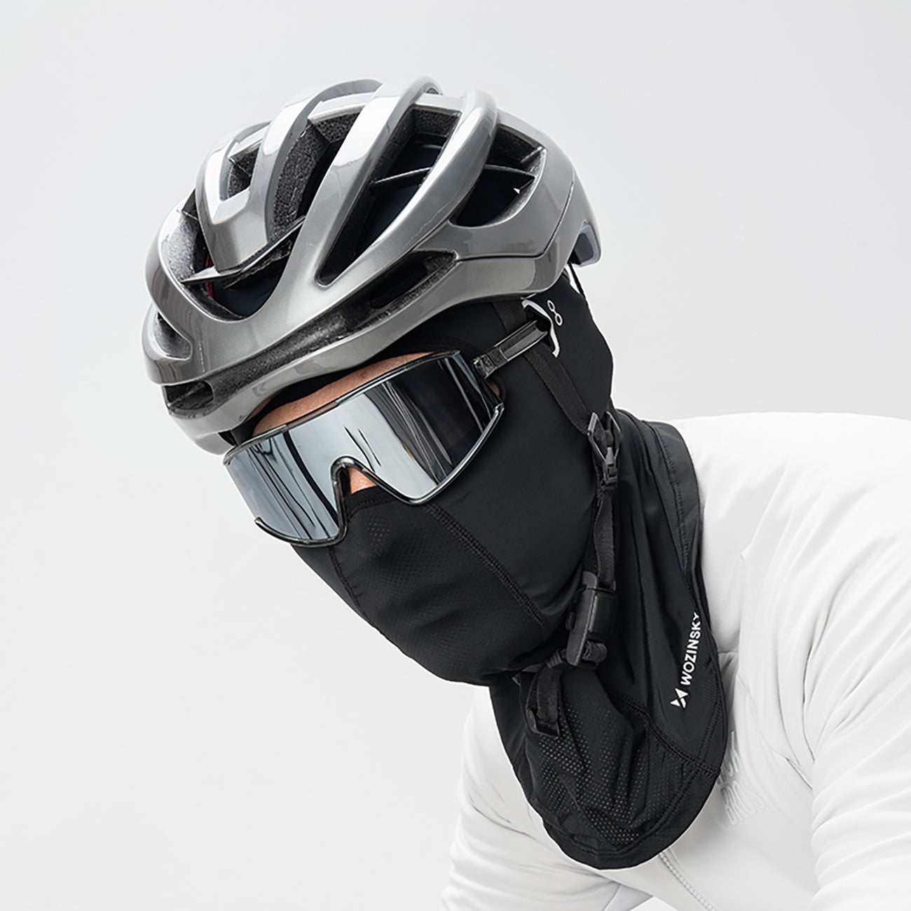 Wozinsky WKM-02B Balaclava veido kaukė motociklams ir dviračiams su akinių skylėmis - Juoda -- Cycling Eyewear