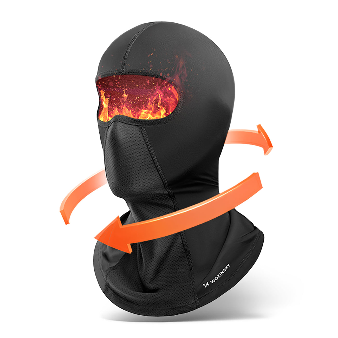 Wozinsky WKM-03B veido kaukė motociklams, dviračiams - žieminė balaclava - juoda -- Cycling Caps & Headwear