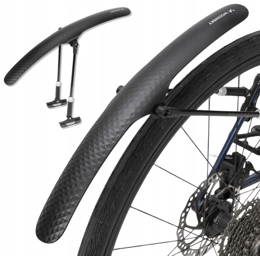 Wozinsky WBR-01 universali reguliuojama dviračio blatine - juoda -- Bicycle Fenders