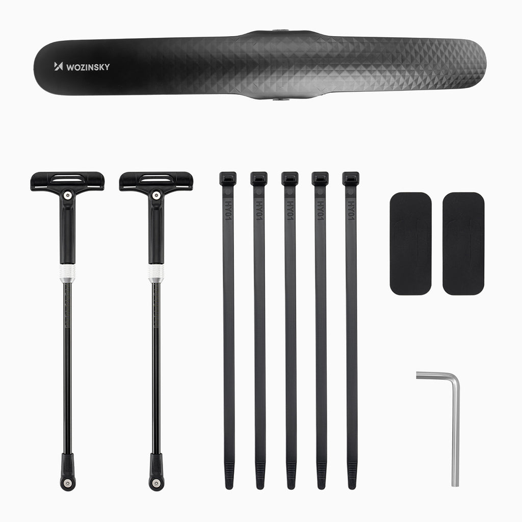 Wozinsky WBR-01 universali reguliuojama dviračio blatine - juoda -- Bicycle Fenders