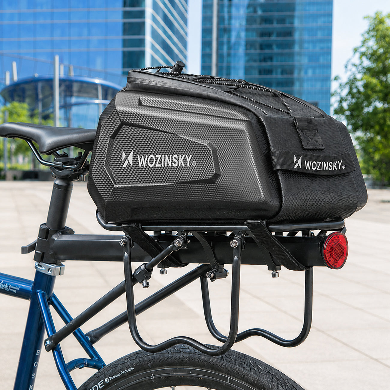 Wozinsky WSR-01B Dviračio krepšys bagazo nešiklui 9l - juodas -- Bicycle Bags