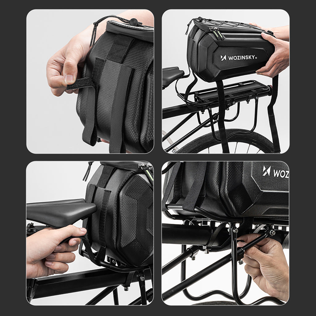 Wozinsky WSR-01B Dviračio krepšys bagazo nešiklui 9l - juodas -- Bicycle Bags
