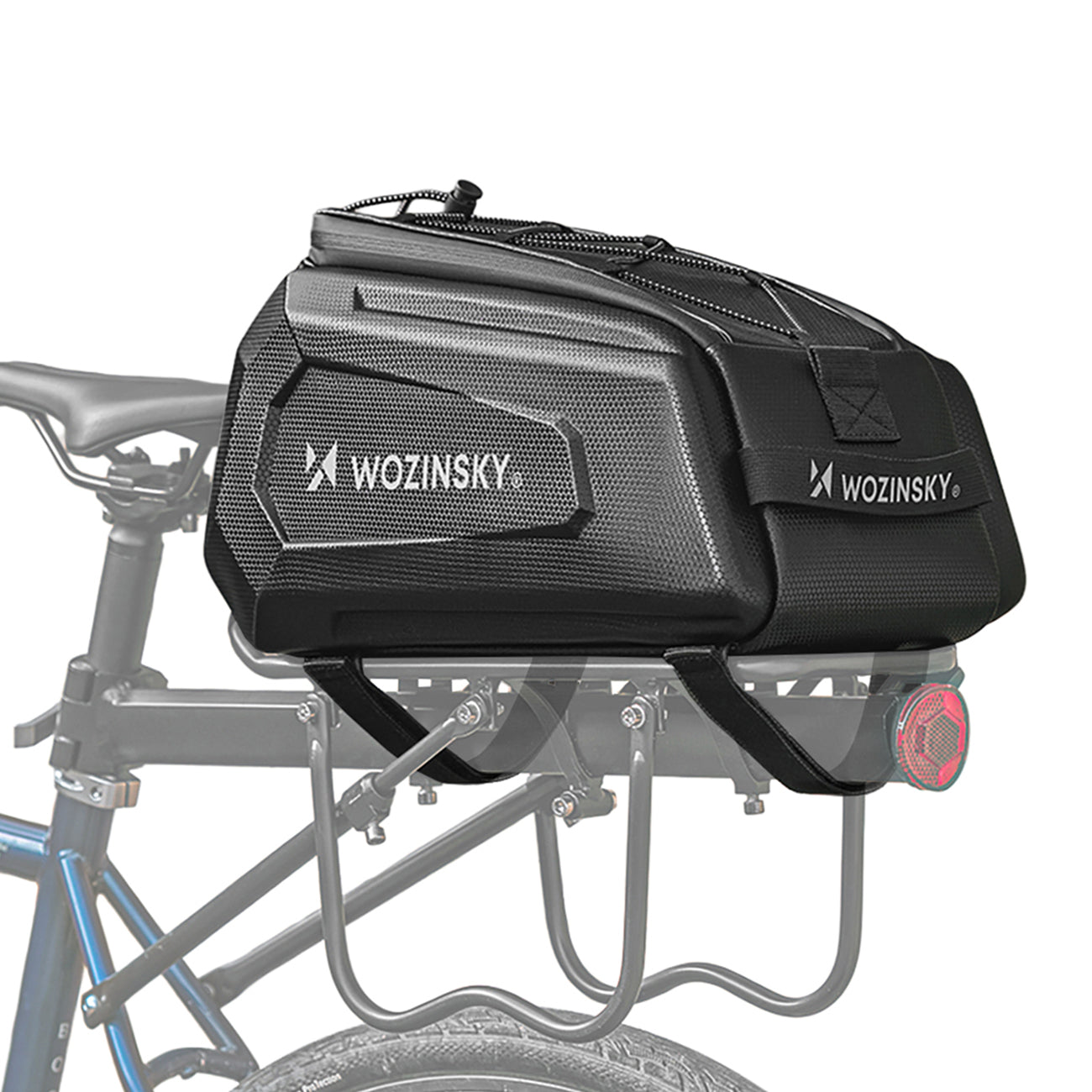 Wozinsky WSR-01B Dviračio krepšys bagazo nešiklui 9l - juodas -- Bicycle Bags