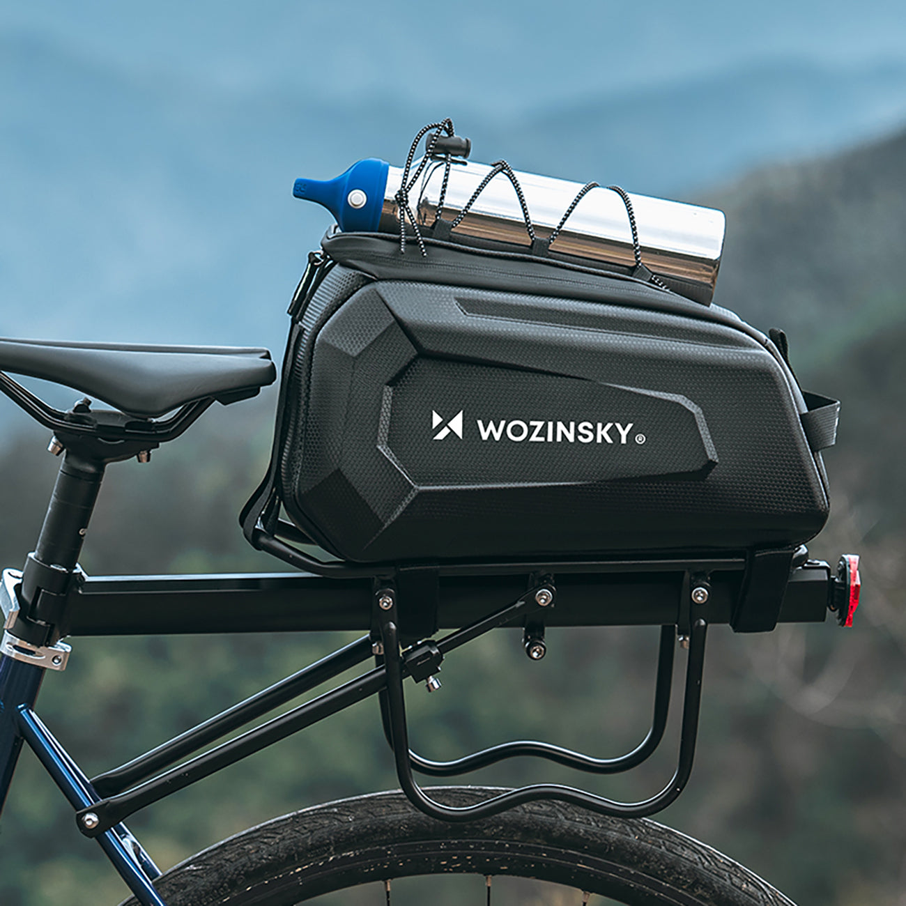 Wozinsky WSR-01B Dviračio krepšys bagazo nešiklui 9l - juodas -- Bicycle Bags