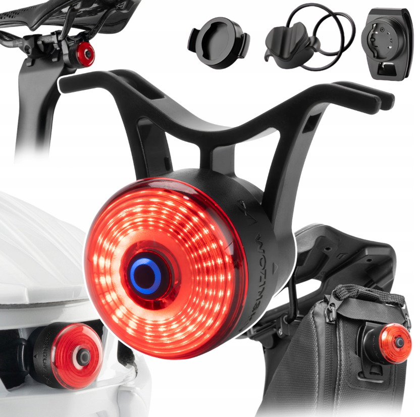Wozinsky WIS-02 Nepralaidus vandens išmanusis galinė lempa 1vnt - Juoda -- Bicycle Lights