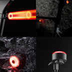 Wozinsky WIS-02 Nepralaidus vandens išmanusis galinė lempa 1vnt - Juoda -- Bicycle Lights