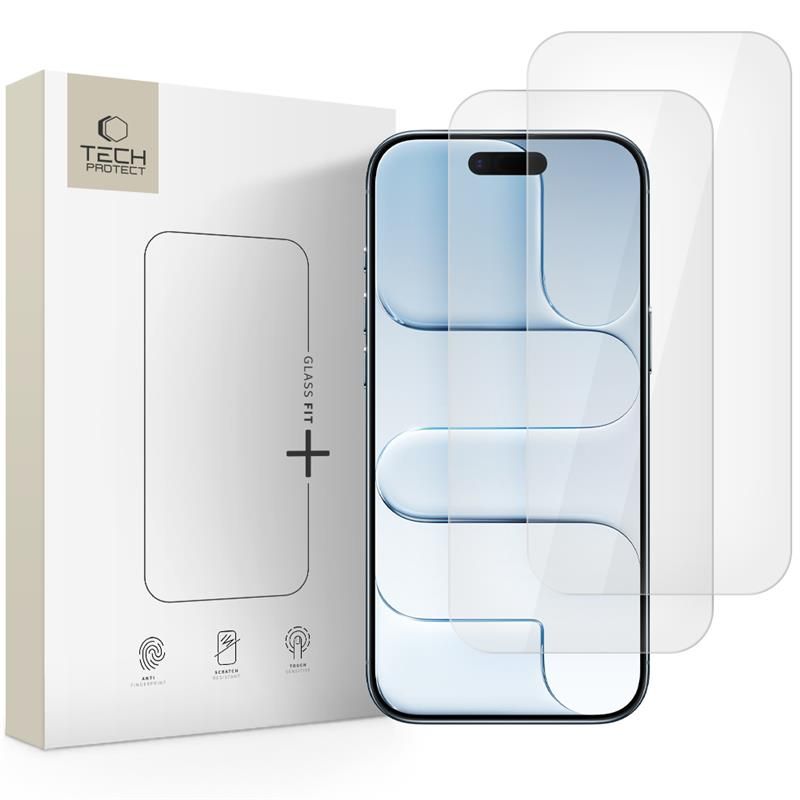 Tech-Protect Glass Fit+ stiklas iPhone 17 Air, 2 vnt. – skaidrus -- iPhone 17 Air