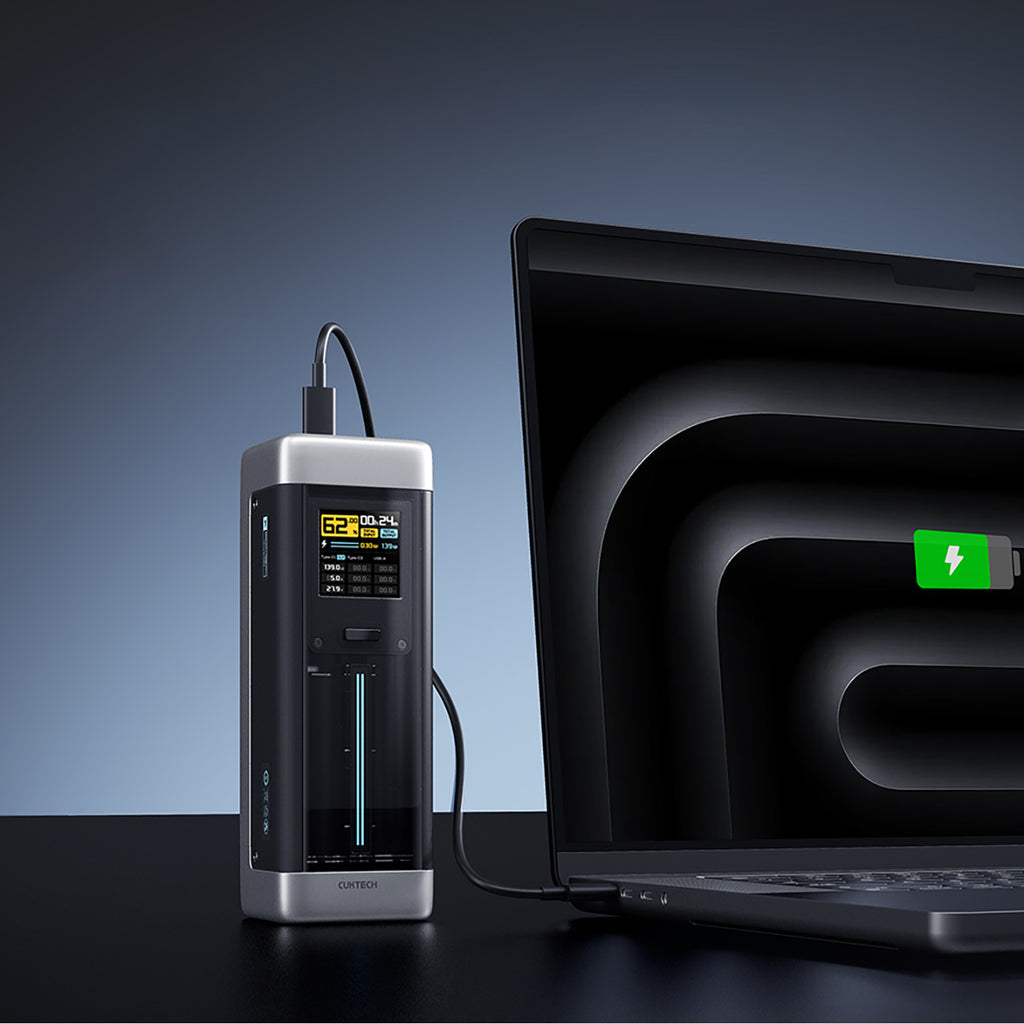 Cuktech Išorinė baterija CUK00P23GLBK 210W 25000mAh 2 x USB-C 1 x USB-A - juodas