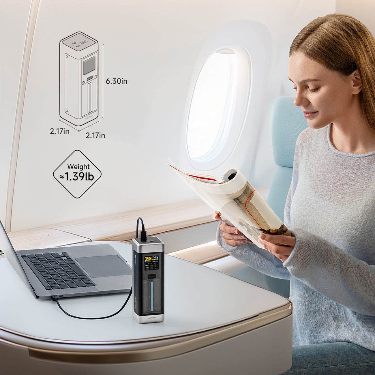 Cuktech Išorinė baterija CUK00P23GLBK 210W 25000mAh 2 x USB-C 1 x USB-A - juodas
