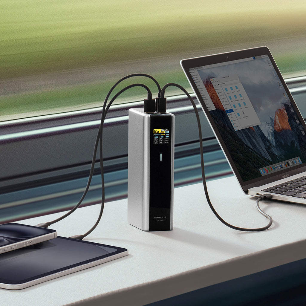 Cuktech išorinė baterija CKPB200UGLGR 210W 20000mAh 2 x USB-C 1 x USB-A - pilka