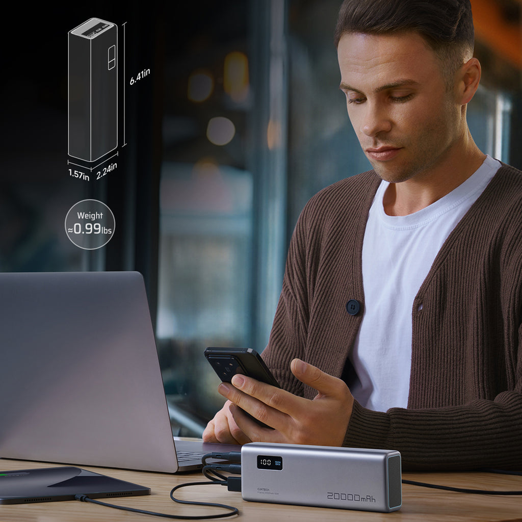 Cuktech P+Series No. 15 išorinė baterija 150W 20000mAh - pilka