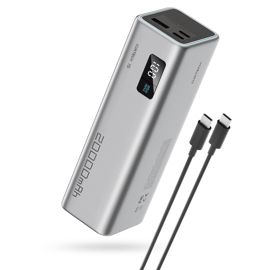 Cuktech išorinė baterija CUKP200XGLGR 100W 20000mAh 2 x USB-C 1 x USB-A - pilka -- Powerbanks