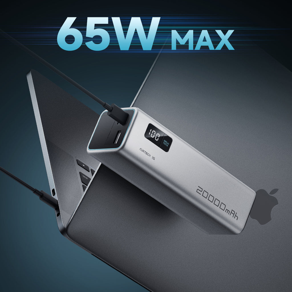 Cuktech išorinė baterija CUKP200XGLGR 100W 20000mAh 2 x USB-C 1 x USB-A - pilka -- Powerbanks