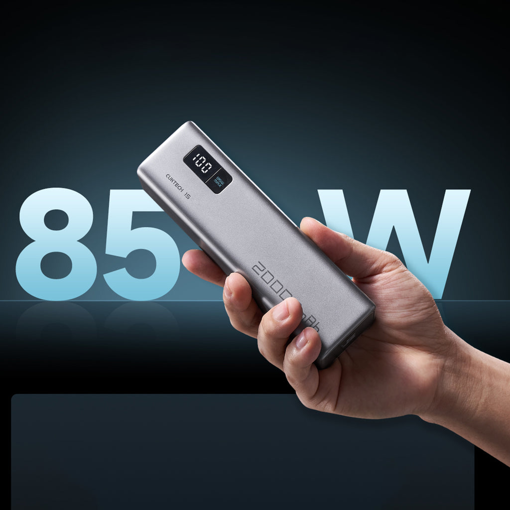 Cuktech išorinė baterija CUKP200XGLGR 100W 20000mAh 2 x USB-C 1 x USB-A - pilka -- Powerbanks