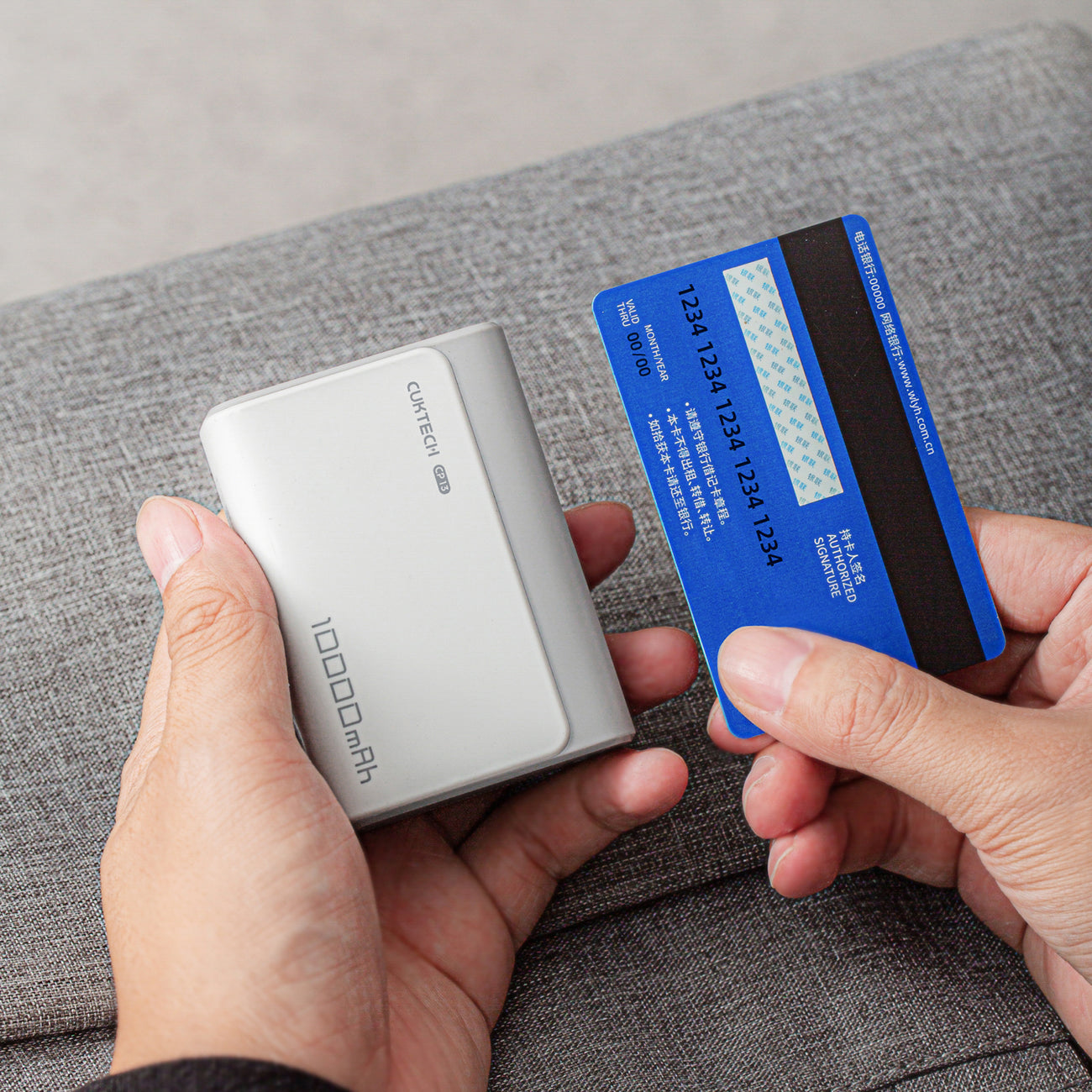 CUKTECH 30W 10000mAh Powerbank 1C1A - CP13 - Pilkas -- Powerbanks