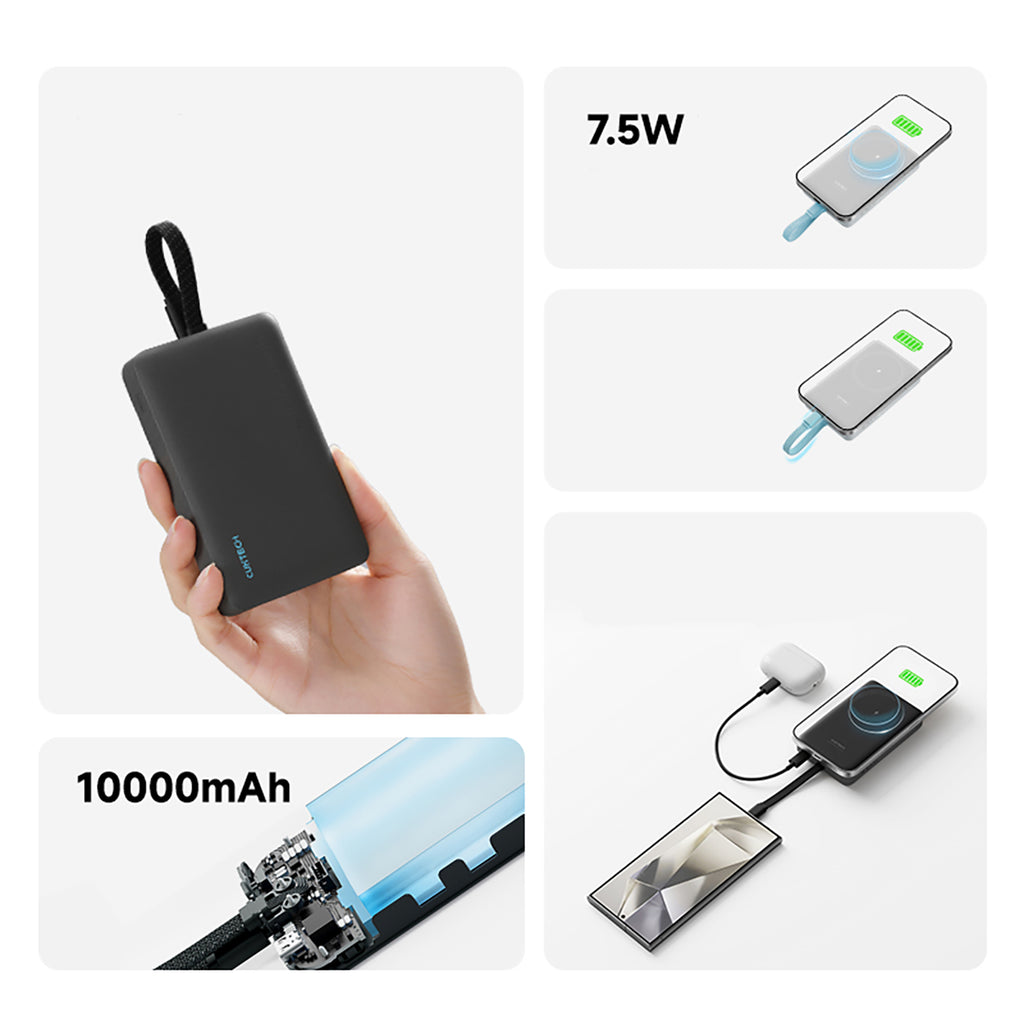 Cuktech CP132ML 10000 mAh Magnetinis Powerbank - Baltas -- Powerbanks