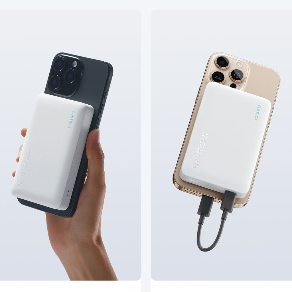 Cuktech WPB100N 20W 10000mAh magnetinis Power Bank su stovu - baltas -- Powerbanks