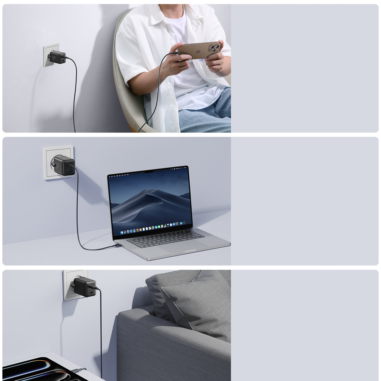 Joyroom JR-TCG17 45W 2 x USB-C (EU kištukas) sieninis įkroviklis - juodas