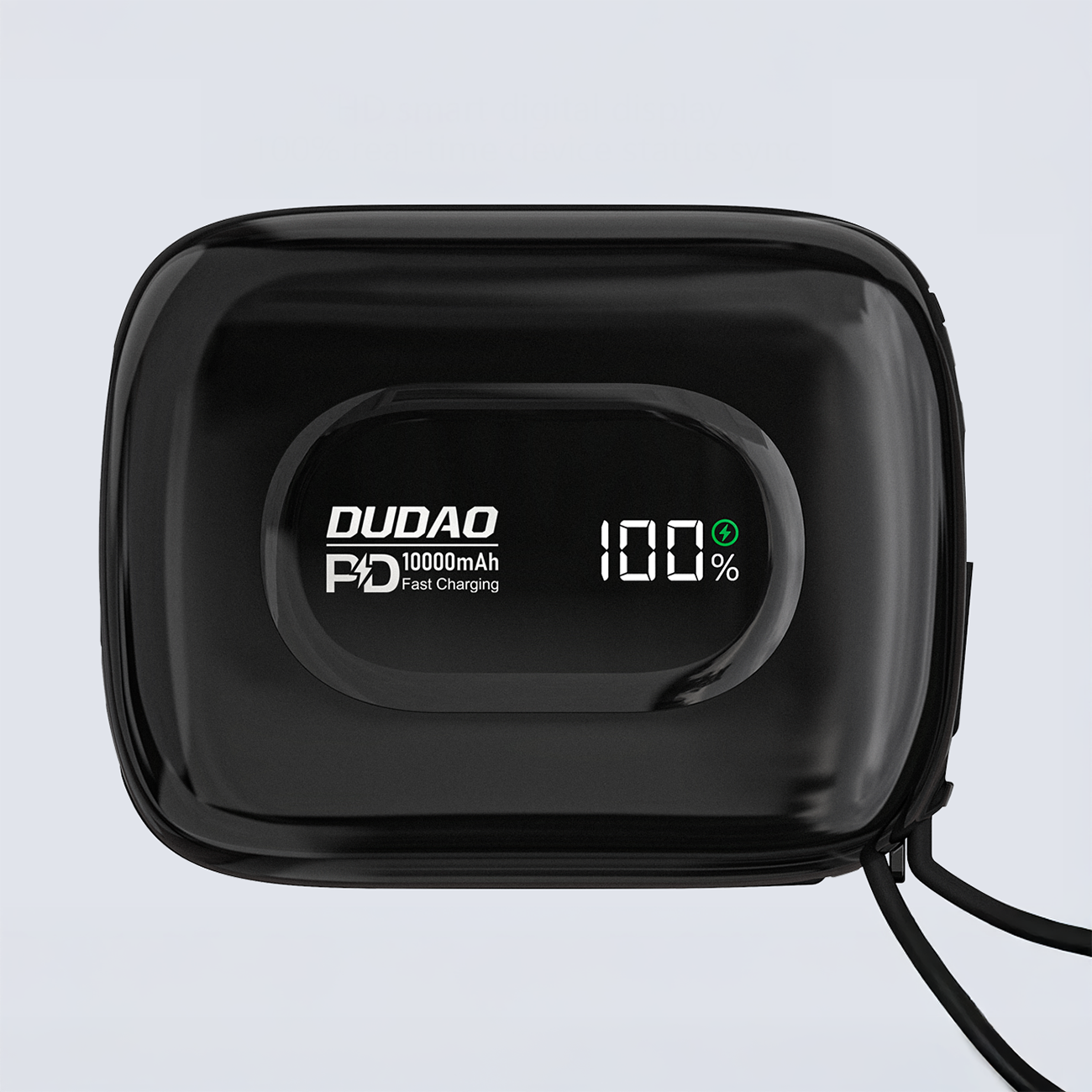 Dudao K32 išorinė baterija 22.5W 10000 mAh su integruotu USB-C/Lightning laidu - juoda -- Powerbanks