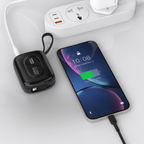 Dudao K32 išorinė baterija 22.5W 10000 mAh su integruotu USB-C/Lightning laidu - juoda -- Powerbanks