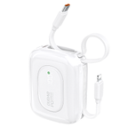 Dudao K32 išorinė baterija 22.5W 10000 mAh su integruotu USB-C/Lightning laidu - balta -- Powerbanks
