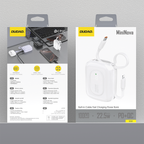 Dudao K32 išorinė baterija 22.5W 10000 mAh su integruotu USB-C/Lightning laidu - balta -- Powerbanks