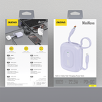 Dudao K32 išorinė baterija 22.5W 10000 mAh su integruotu USB-C/Lightning laidu - violetinė -- Powerbanks