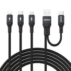 Dudao Laidas L3W USB-A/USB-C to Lightning/USB-C/MicroUSB 66W - juodas